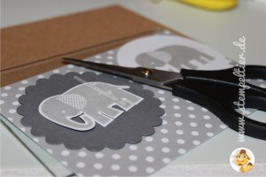 Stampin Up stempeltier zoobabies grey Home decoration Bilderrahmen gestalten fotorahmen frame grey schiefergrau Elefant ausschneiden