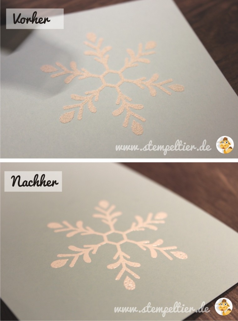 stampin up stempeltier flockenzauber flurry of wishes feiertage winterkatalog 2015 voherher nachher