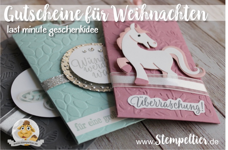 gutschein stampin up basteln weihnachten schenken einhorn unicorn stempeltier marianne design