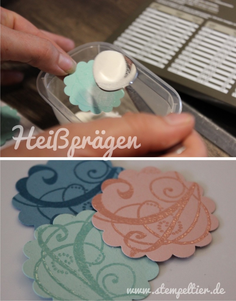 stampin up stempeltier Hochzeit wedding Gästealbum guest book heißprägen swirls