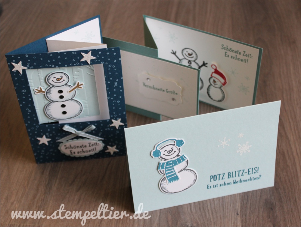 stampin up winterkarten schmeemann es schneit frostige freunde winter