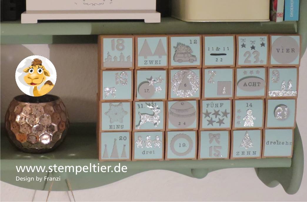 stampin up adventskalender 24 türchen workshop selber machen Weihnachten stempeltier ribba rahmen