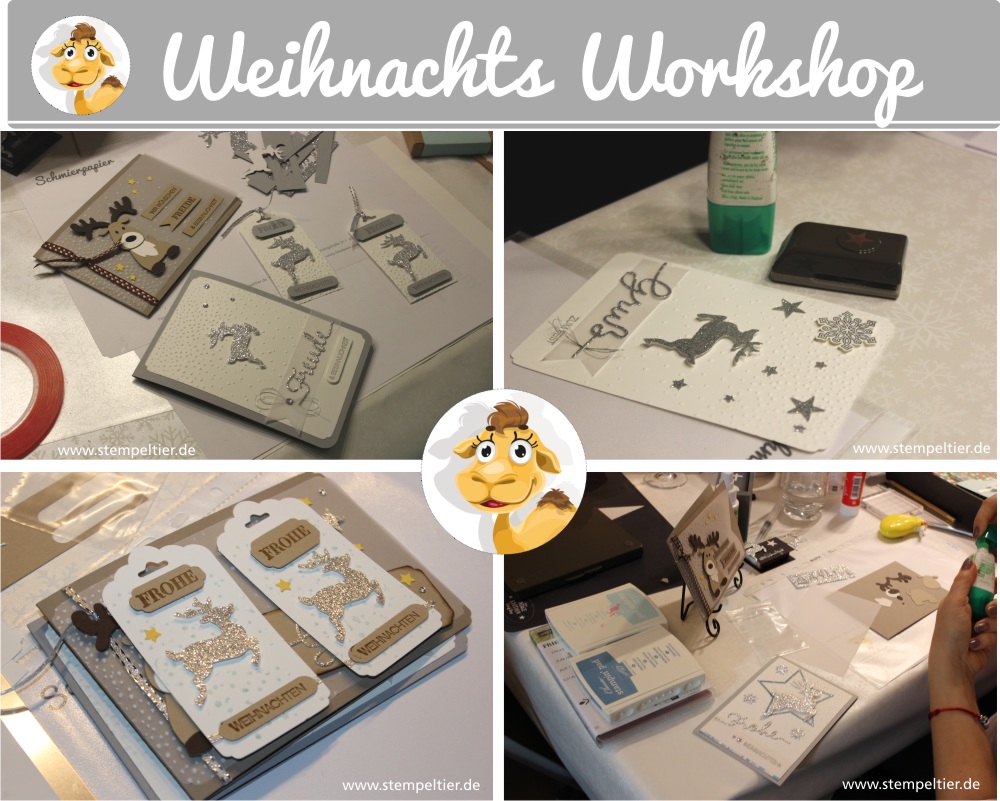 stempeltier workshop stampin Up weihnachten winter leise rieselt weihnachtliche worte flockenzauber itty bitty