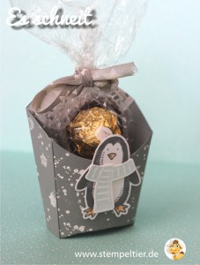stampin up stempeltier es schneit pinguin penguin snow friends winter stars Stern Pommesschachtel fry box