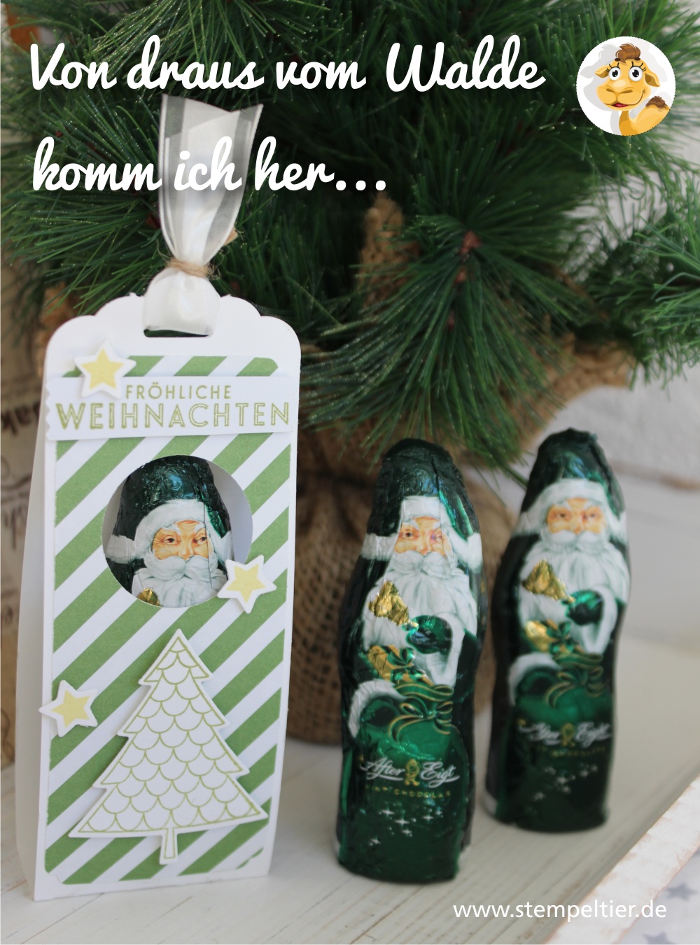 stampin up stempeltier nikolaus weihnachtsmann verpacken verpackung eleganter anhänger stanze weihnachten saint niklas