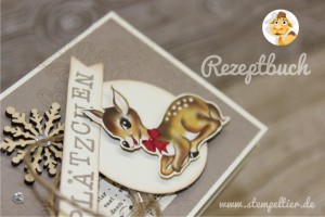 plätzchen stempeltier stampin up heimelige weihnachten DSP kitz bambi reh plätzchen rezept minibuch weihnachten 1