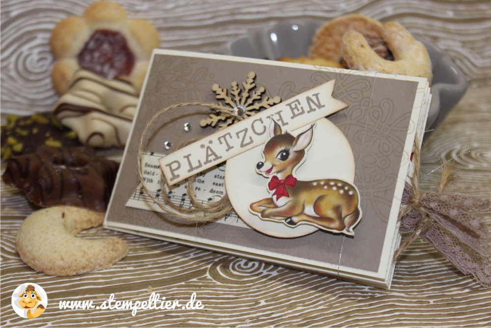 plätzchen stempeltier stampin up heimelige weihnachten DSP kitz bambi reh plätzchen rezept minibuch weihnachten 4