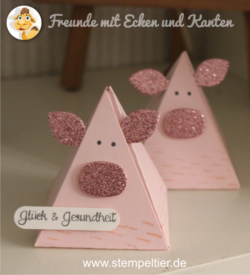 stampinup pyramid pals playful pals freunde mit ecken und kanten schwein pig new years luck