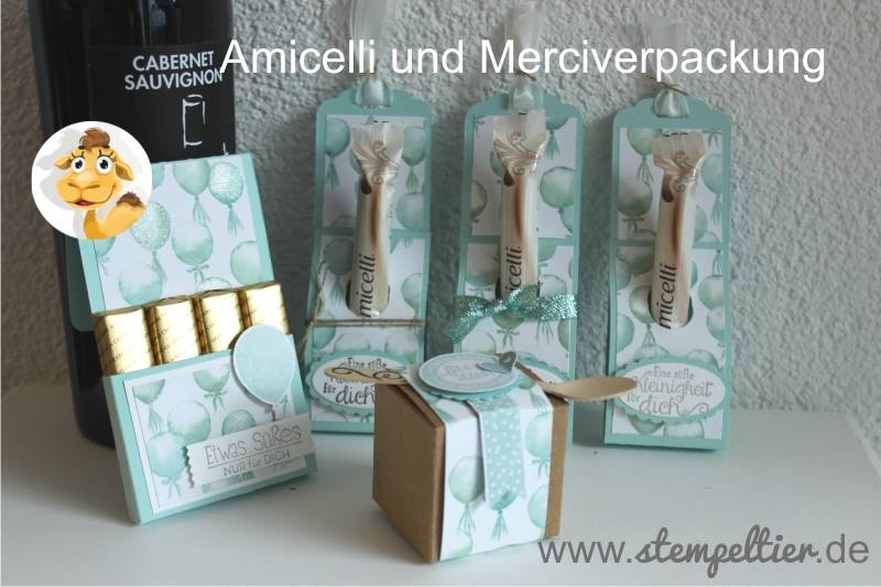 stampin up DSP Geburtstagsstrauß Amicelli Merci Verpackung Luftballons 2016