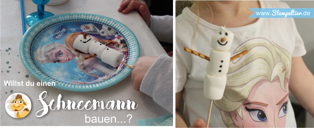 schneemann bauen eiskönigin olaf DIY kindergeburtstag snowman