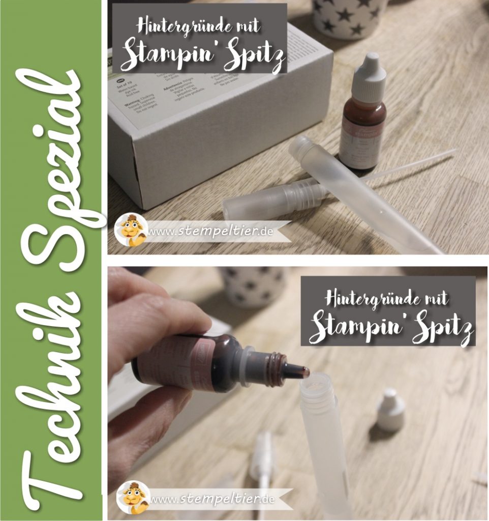 stampin up technik anleitung how to stampin spritz colorieren background stempeltier 3