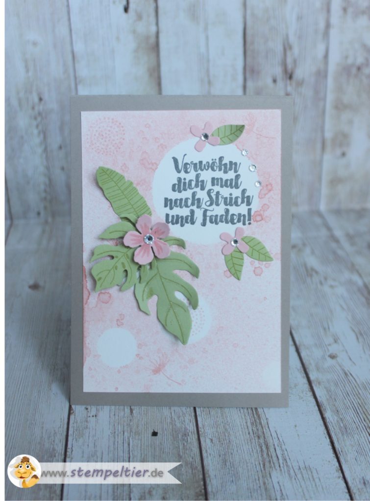 stampin up verwöhn dich strich und faden botanical blooms botanischer Garten Pflanzen Potpourri technik stampin spritz blumen stempeltier