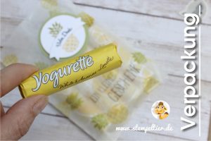 stampin up yogurette verpackung verpacken anleitung ananas limette vom Stempeltier goodie fresh fruit