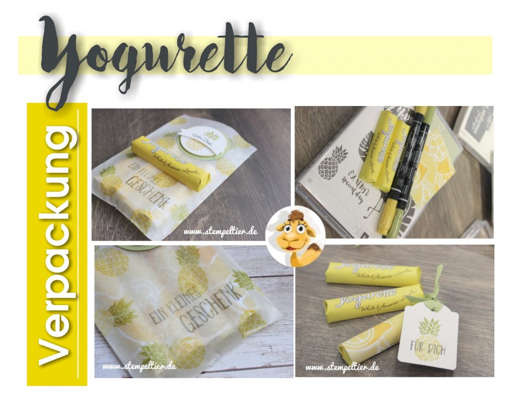 yogurette Verpackung anleitung stampin up Obstgarten fresh pruit ananas limette schokolade veyogurette Verpackung anleitung stampin up Obstgarten fresh pruit ananas limette schokolade verpacken stempeltierrpacken stempeltier