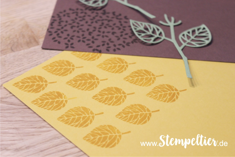 Anleitung Tutorial stampin Up thoughtful branches vintage leaves stempeltier sonnenblume wald der worte sunflower 1