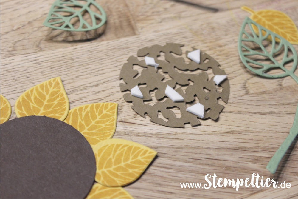 Anleitung Tutorial stampin Up thoughtful branches vintage leaves stempeltier sonnenblume wald der worte sunflower 3