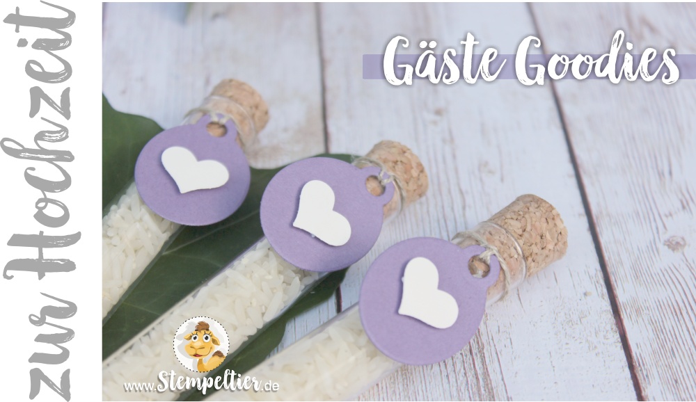 Hochzeit Gästegoodies Gastgeschenke Reagenzgläser selbst gemacht mit Stampin up und Stempeltier Kaufbeuren Heiraten wedding favor 1