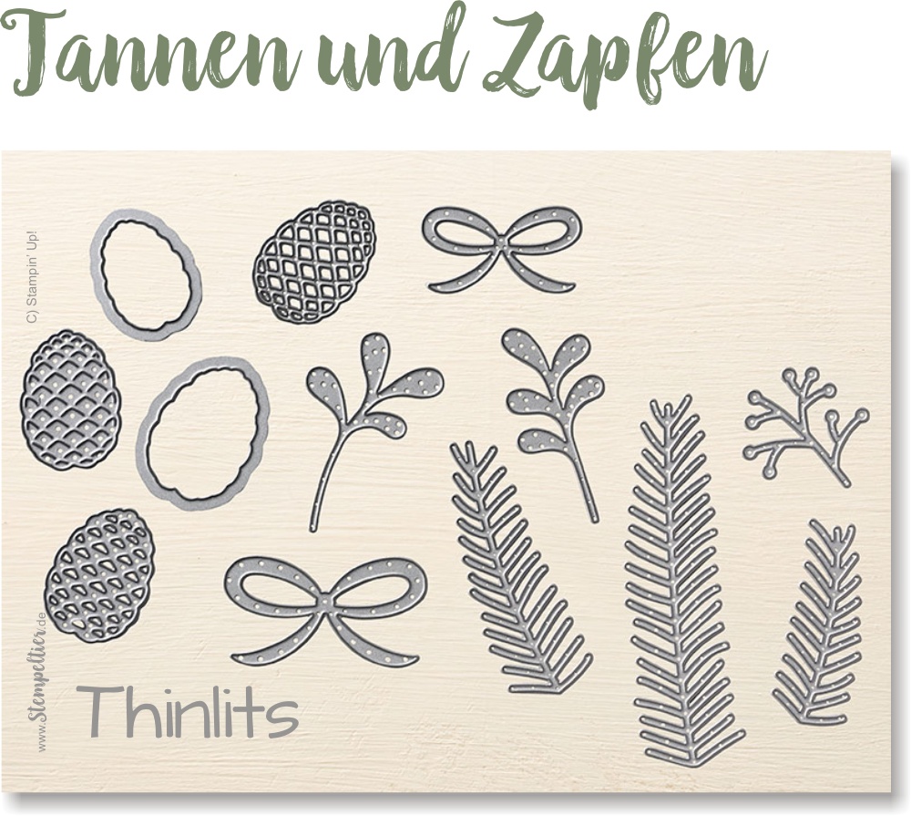 thinlits Tannen und Zapfen von Stampin Up 2016 neu winterkatalog 141851 stempeltier