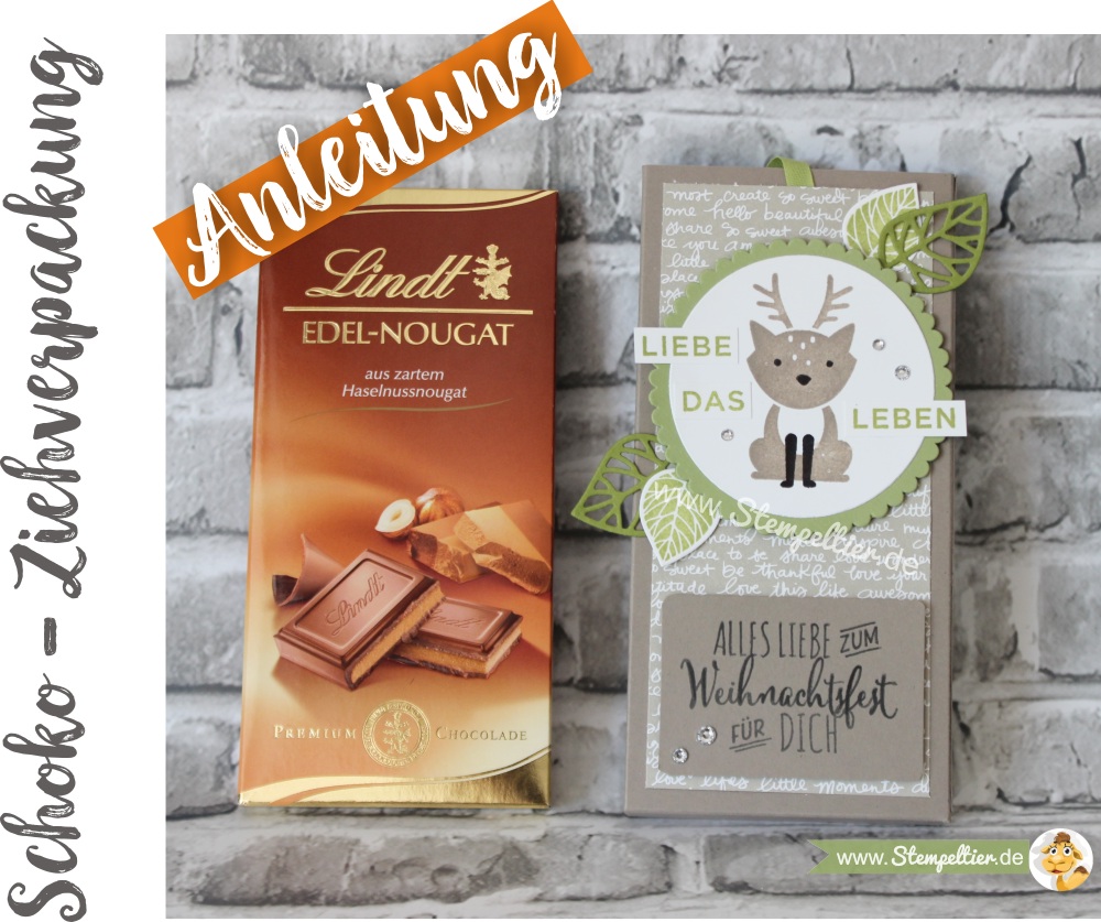 Anleitung schokolade lindt verpacken verpackung Ziehverpackung geschenk mitbringsel stampin up stempeltier merci pour toi