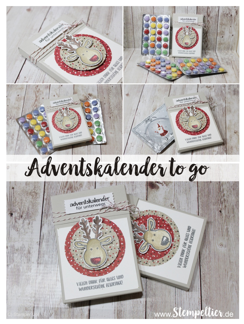 adventskalender to go stampin up anleitung blog weihnachten schokolinsen ausgestochen weihnachtlich cookie cutter christmas rentier stempeltier Zuckerstangenzauber