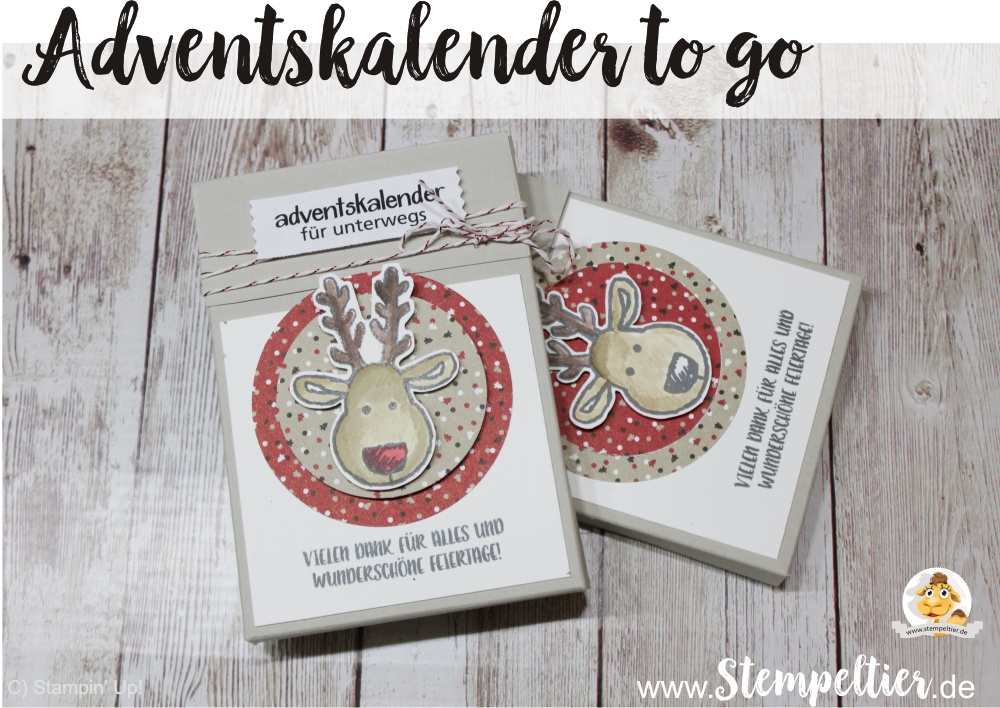 stampin up blog adventskalender to go weihnachten unterwegs anleitung demo stempeltier rentier candy cane lane DSP