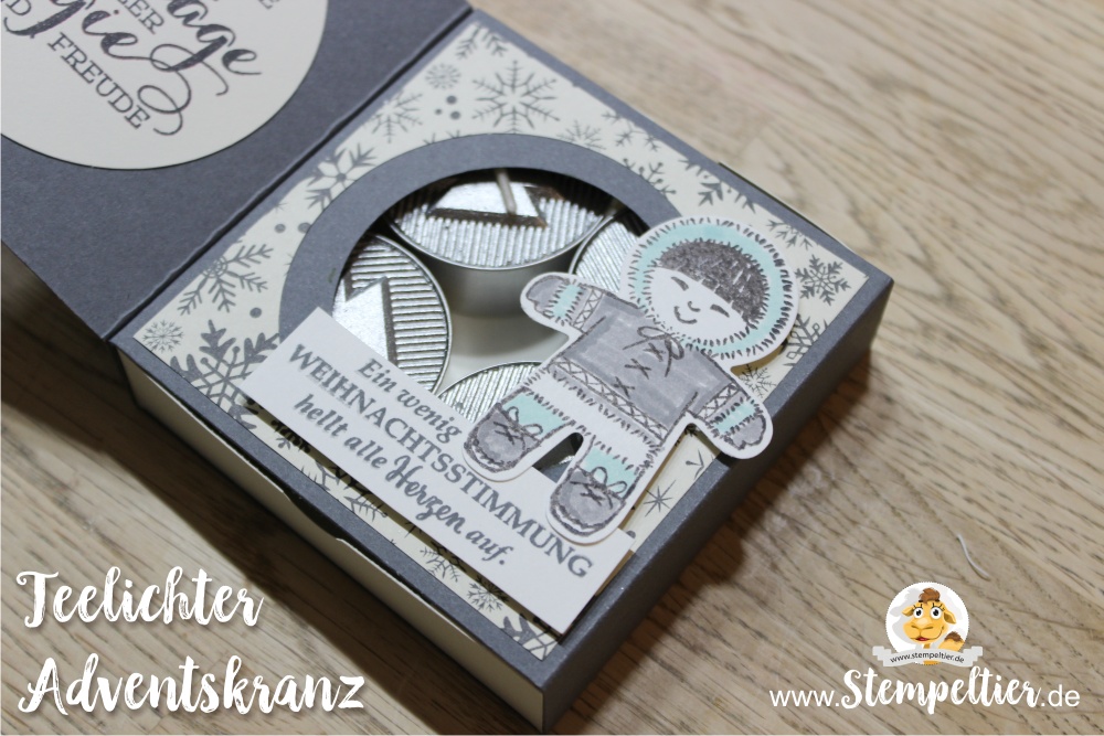 stampin up blog anleitung advent teelicht mini adventskranz sterne winter stempeltier maße eskimo ausgestochen weihnachtlich cookie cutter