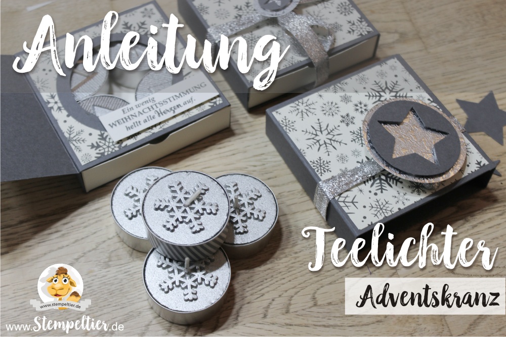 stampin up blog anleitung advent teelicht mini adventskranz sterne winter stempeltier maße