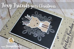 foxy friends christmas card snowflake stempeltier blog stampin up reindeer Rentier flurry wishes