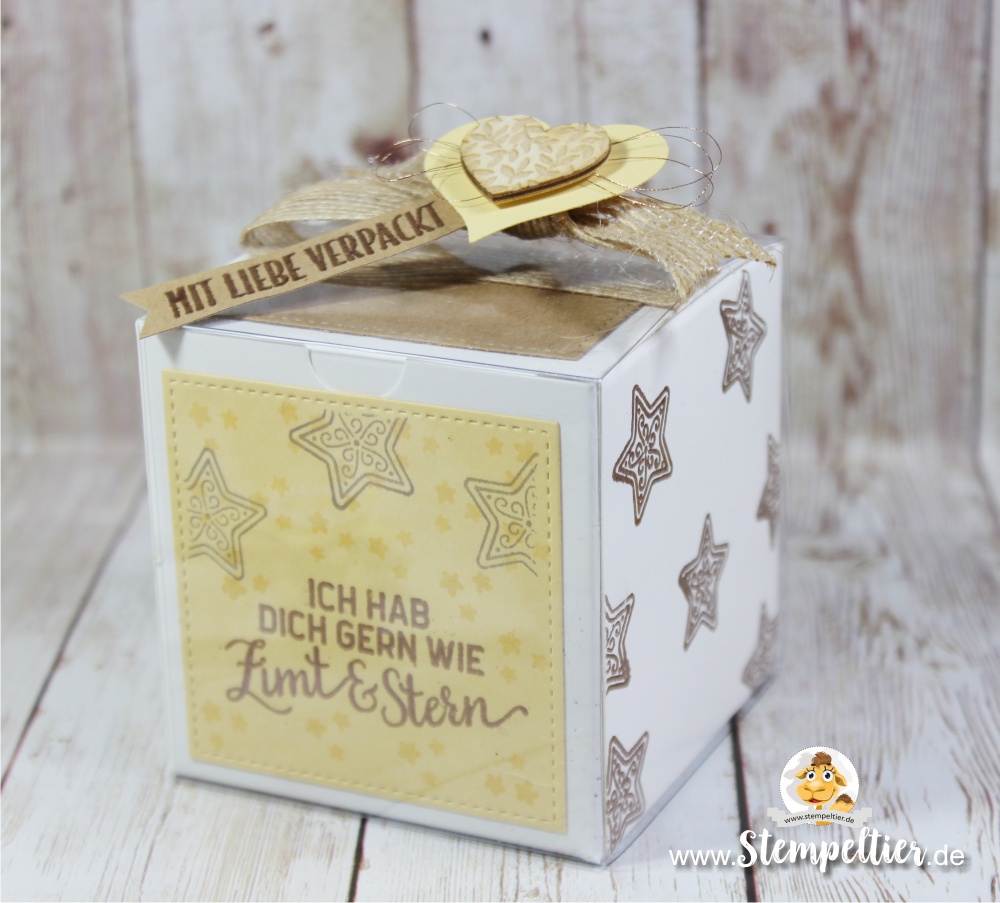 stampin up blog freude für die feiertage weihnachten verpacken zimt stern plätzchen verpacken stempeltier geschenkschachtel