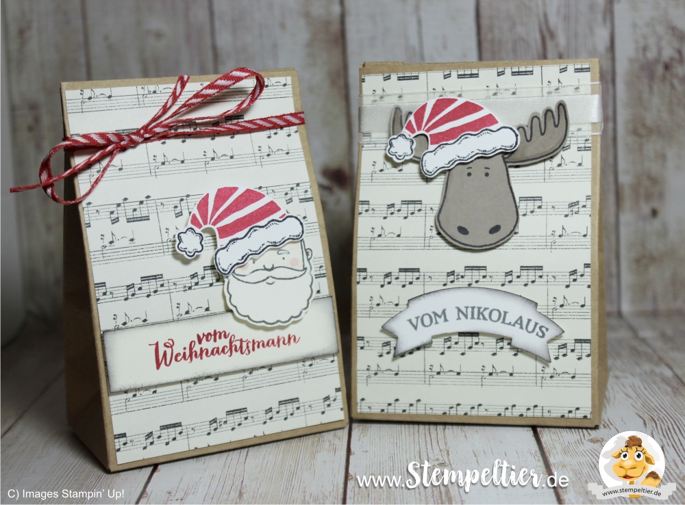 stampin up blog jolly friends geschenktüte gift bag punchboard christmas santa verpackung