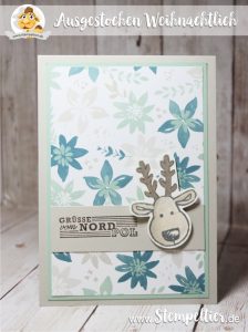 ausgestochen weihnachtlich weihnachtskarte stampin up stempeltier rudi grüße nordpol 2016