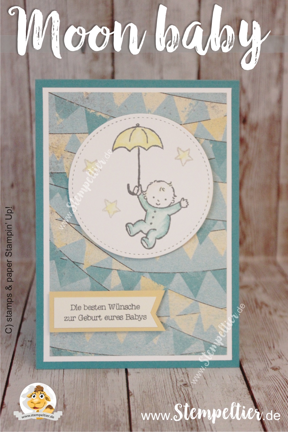 stampin up moon baby birth geburt verpackung geschenk cupcakes und karrussels Stempeltier kaufbeuren