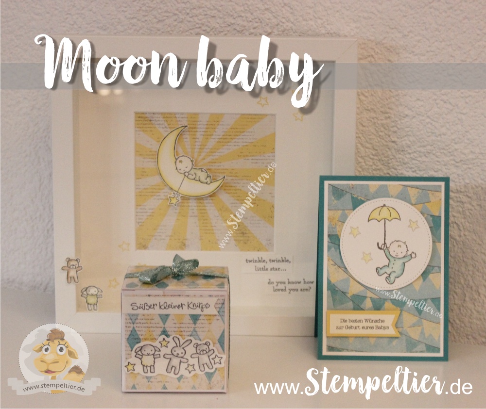 stampin up moonbaby geburt ribba bilderrahmen home deco mond cupcakes und karrussels 2017 stempeltier