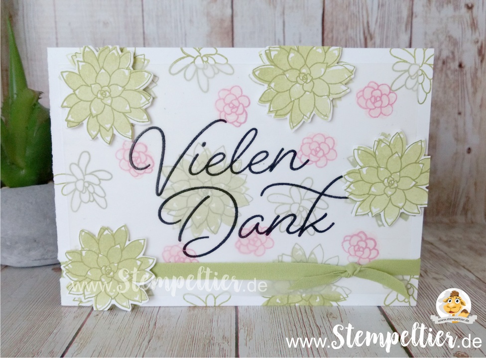 stampin up thank you card dankeskarte blog stempeltier gesagt gedankt sukkulenten