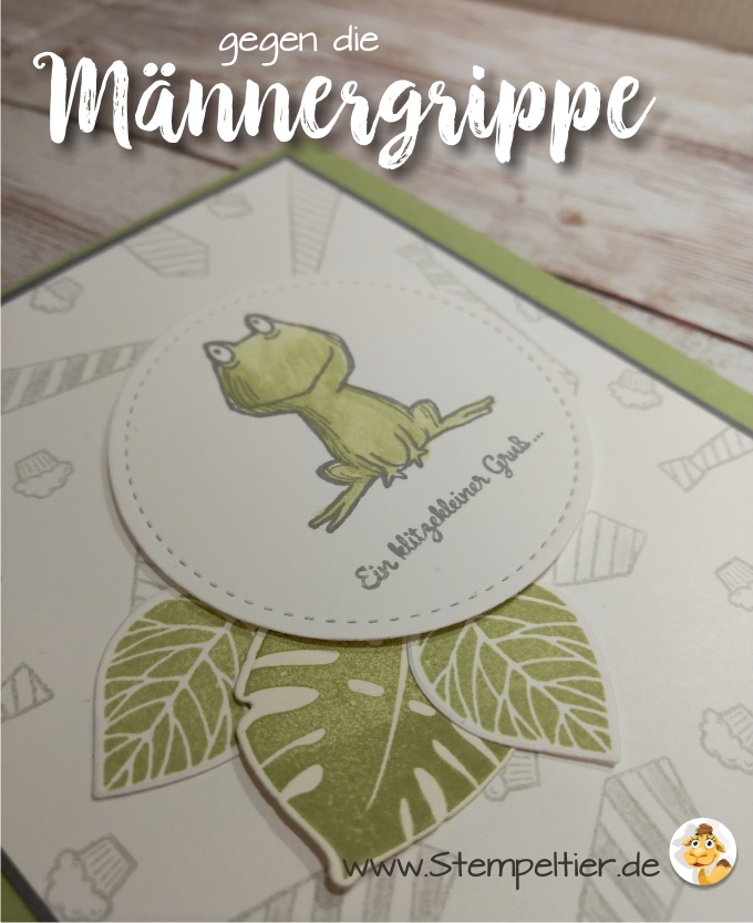 stampin up blog männerkarte loveyoulots frosch männergrippe gute besserung maskulin