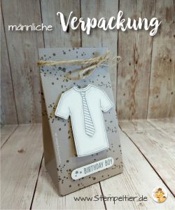 stampin up blog verpackung geschenktüte Mann custom tee tshirt krawatte masculine card stempeltier