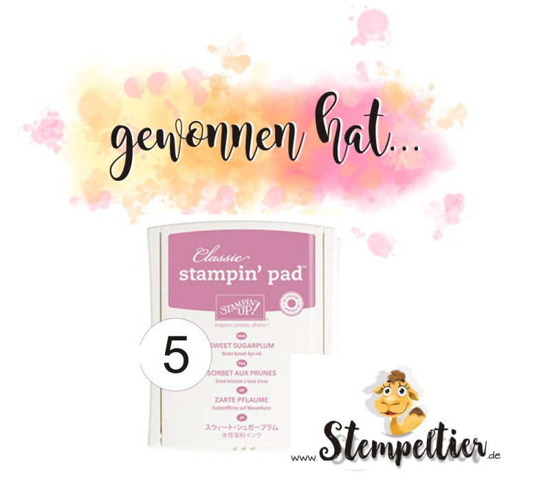 gewinner stempelkissen verlosung stempeltier stampin up