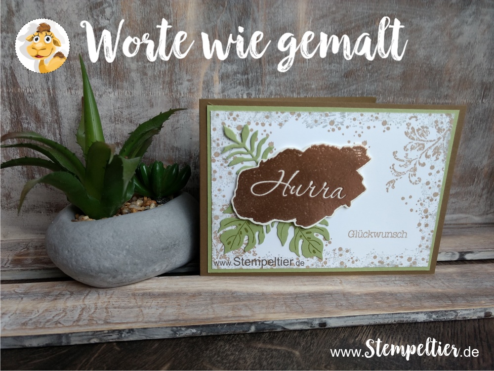 stampin up blog sab Saleabration 2017 worte wie gemalt hurra team stempeltier glückwunsch diy reverse words