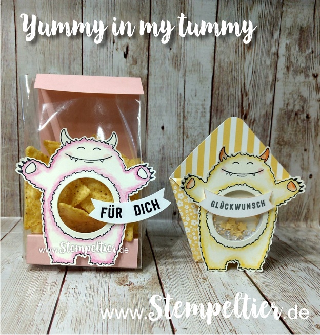 stampin up schüttel monster yummy tummy bannerduo colorieren 1