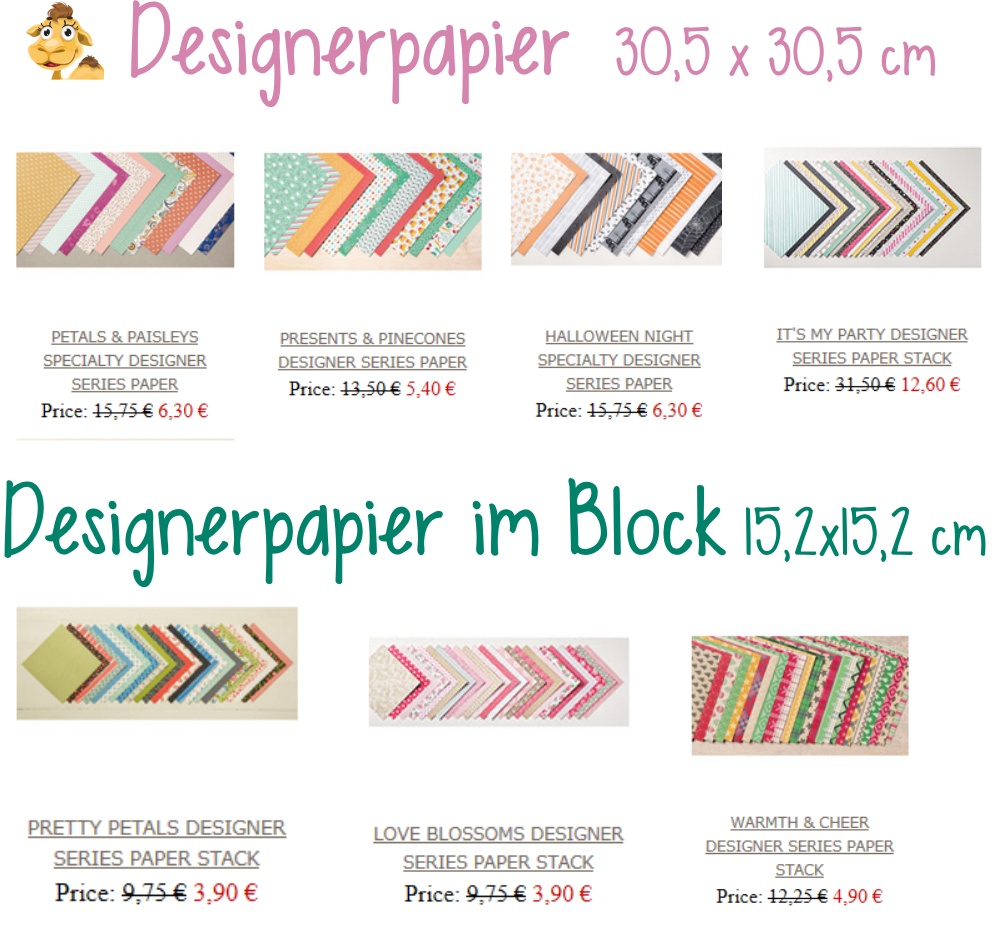 desginerpapier stampin up ausverkauf clearance rack