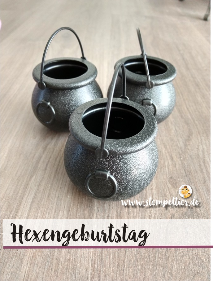 hexengeburtstag mottogeburtstag kinder hexenkessel schwarz lila