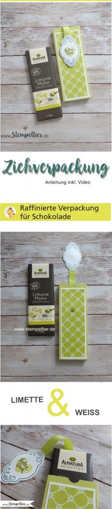 stampin up blog anleitung schoko ziehverpackung schokolift alnatura tafel schokolade limette incolor 2017 2019 stempeltier dimensions