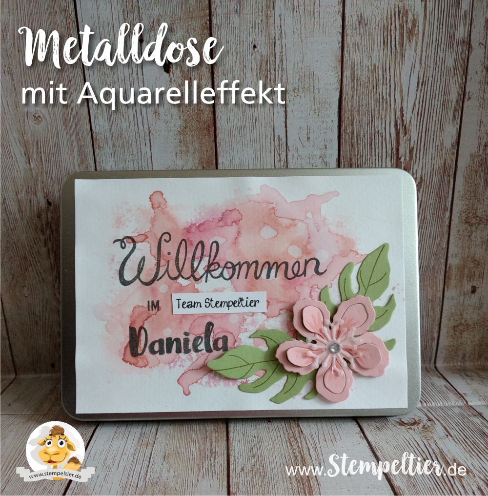 stampin up demo werden einsteigen geschenk team stempeltier Metalldose botanical blooms aquarell 01