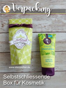 stampin up verpackung anleitung video tetesept duschgel handcreme kosmetik maße