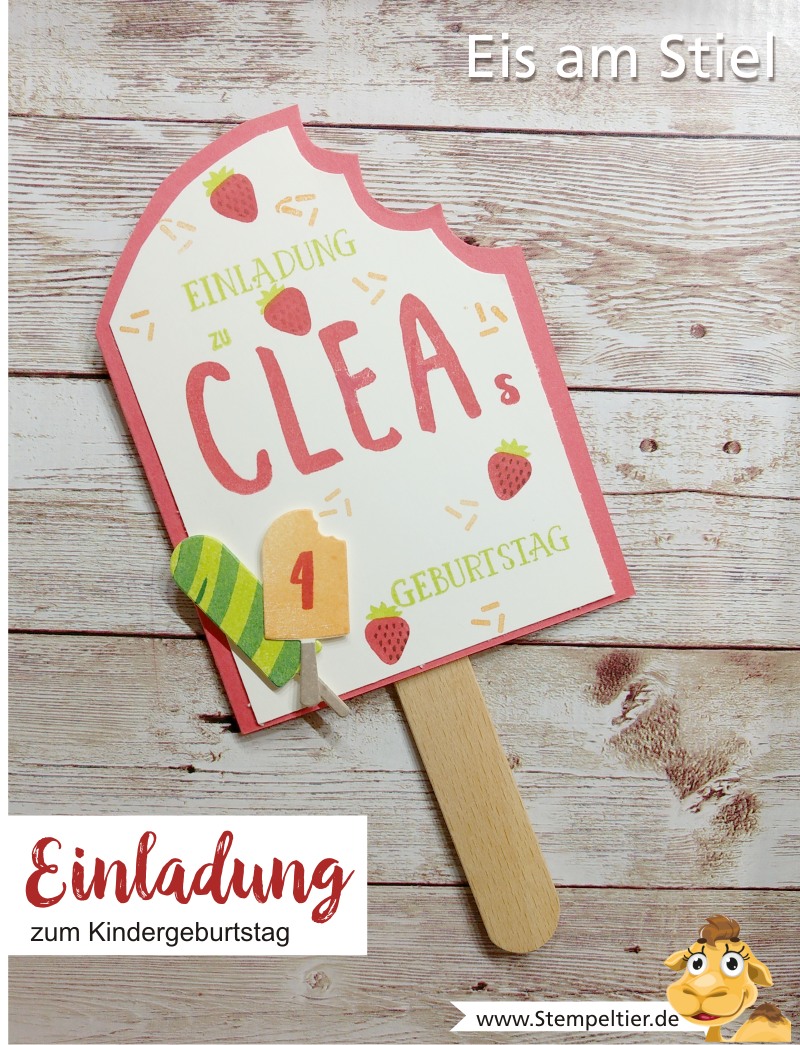 stampin up blog einladung kindergeburtstag eis baby am stiel invitation birthday stempeltier