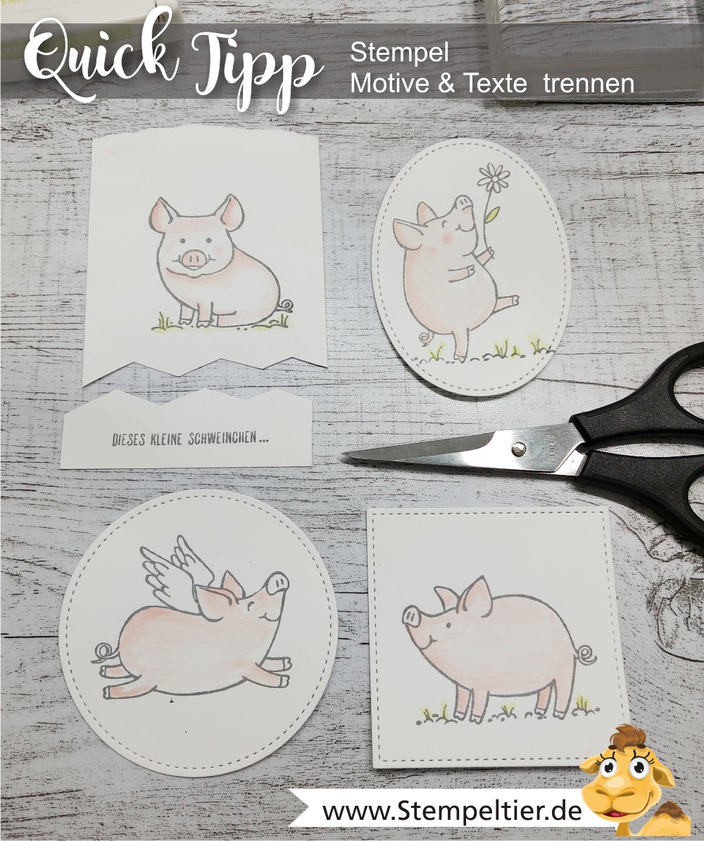 stampin up blog glücksschweinchen this little piggy stempel zerschneiden trennen anleitung tutorial stempeltier video piglet