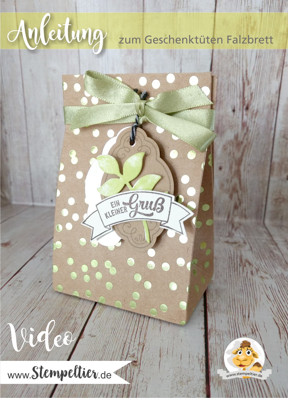 stampin up gift bag punchboard geschenktüten falzbrett anleitung video erklärung verwendung anwendung stempeltier metallic glanz