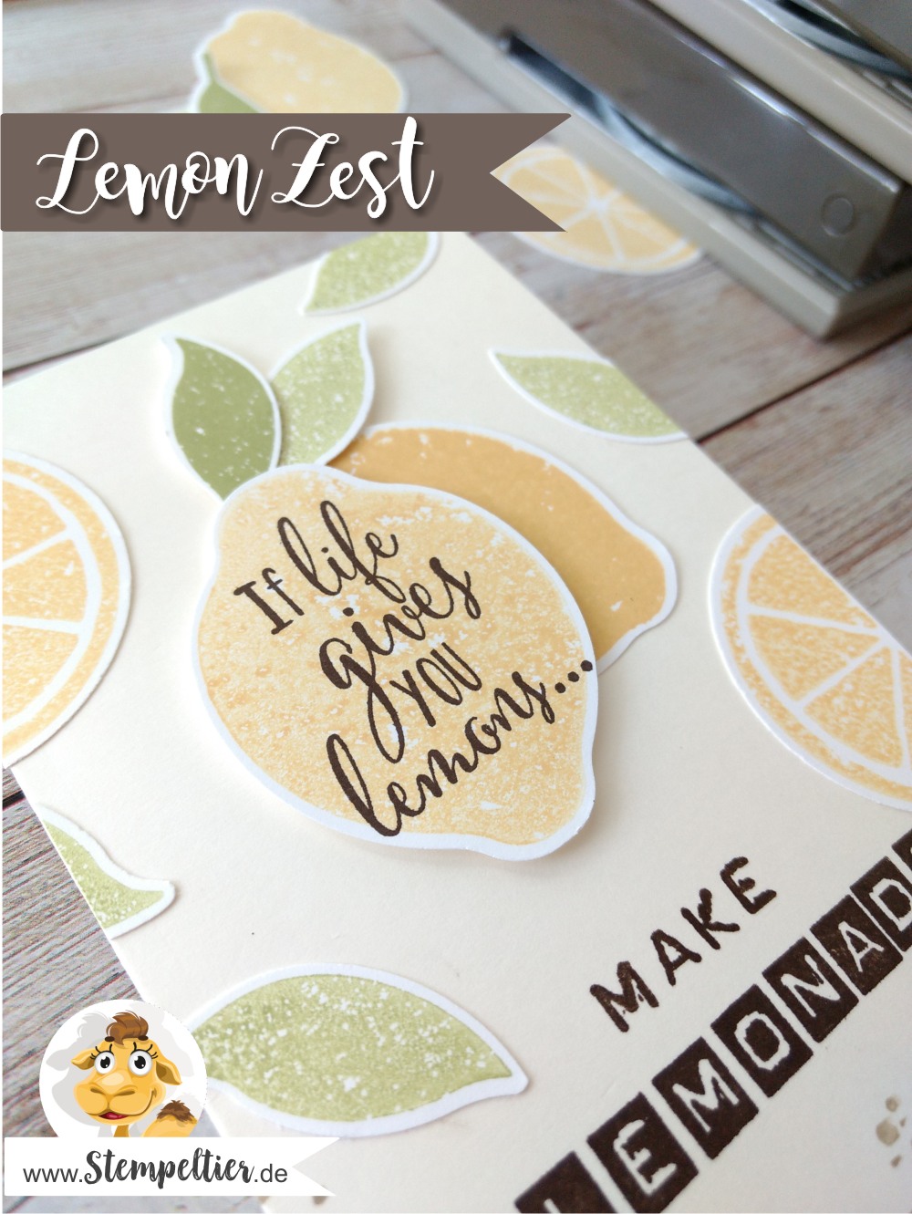 stampin up lemon zest zitrone handstanze stanze lime limonade make lemonade punch stempeltier 2