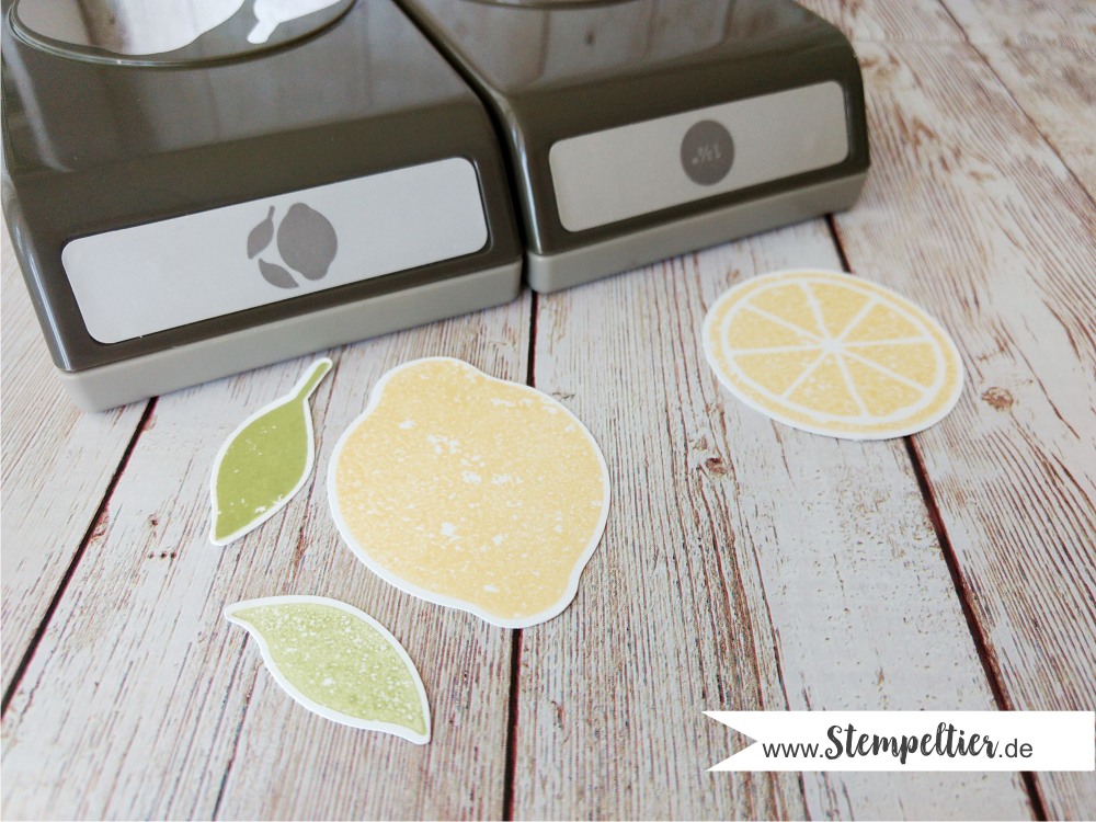 stampin up lemon zest zitrone handstanze stanze lime limonade make lemonade punch stempeltier circle punch