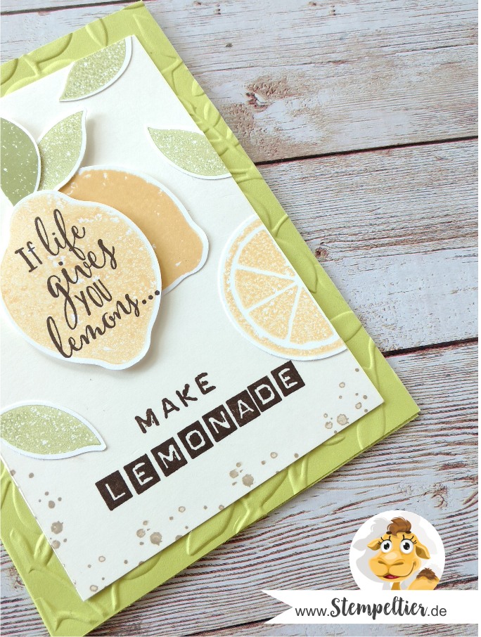 stampin up lemon zest zitrone handstanze stanze lime limonade make lemonade punch stempeltier